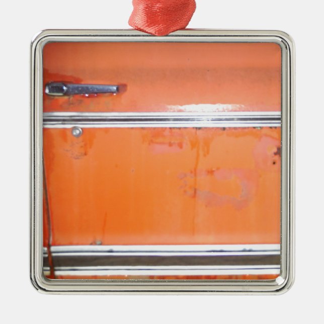 Orange Chevy Truck Door Metal Tree Decoration (Front)
