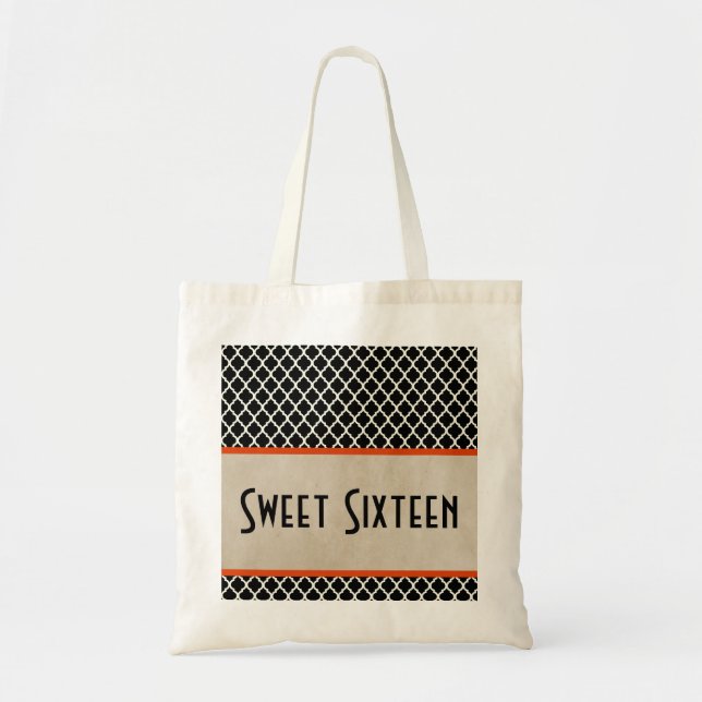 Orange Chic Quatrefoil Sweet 16 Bag (Front)