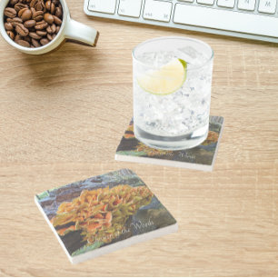 Orange Chicken of the Woods Mushroom Stone Coaster