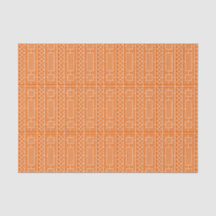 Orange Chinoiserie Bamboo Pattern Tissue Paper