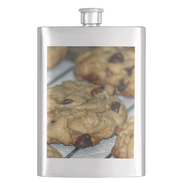 Orange Chocolate Chip Cookies Hip Flask (Front)