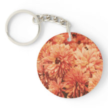 Orange Chrysanthemum Keychain