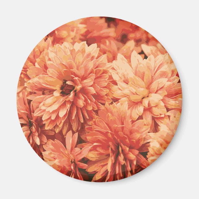 Orange Chrysanthemum Magnet (Front)