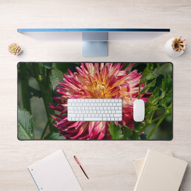 Orange Chrysanthemum Photography, Canadian Flower Desk Mat (Office 1)