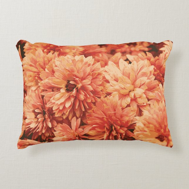 Orange Chrysanthemum Pillow (Front)