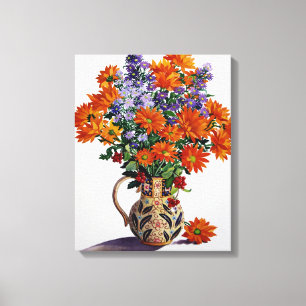 Orange Chrysanthemums Canvas Print