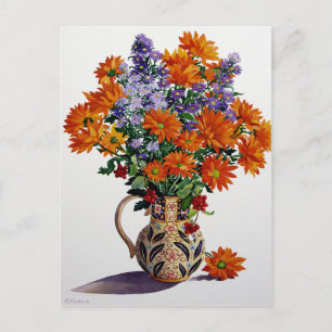 Orange Chrysanthemums Postcard