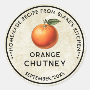 Orange chutney vintage style canning label