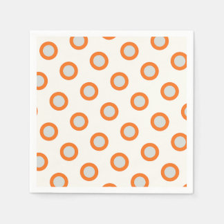 Orange Circle Dot Retro Design Napkin