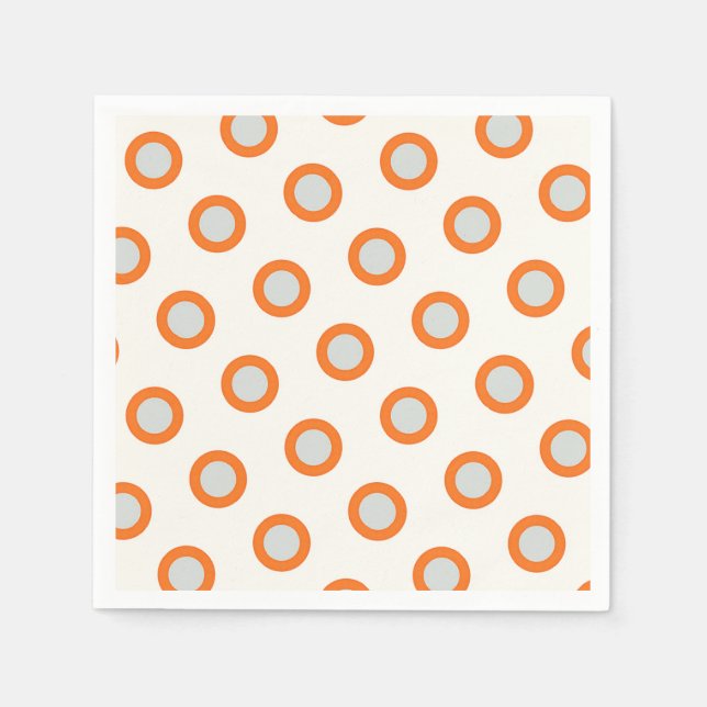 Orange Circle Dot Retro Design Napkin (Front)