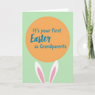 Orange Circle Easter Grandparents Card
