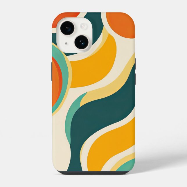 Orange Circles and Colour Streams iPhone Case (Back)