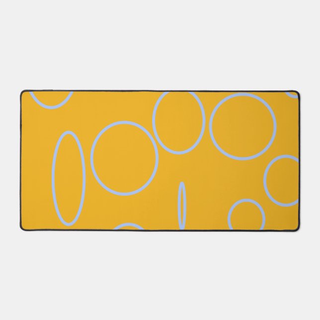 Orange Circles Loops Desk Mat (Front)