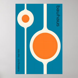 Orange Circles  Matte Fine Art Print. Bauhaus Poster