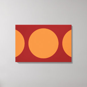 Orange Circles on Red Canvas Print