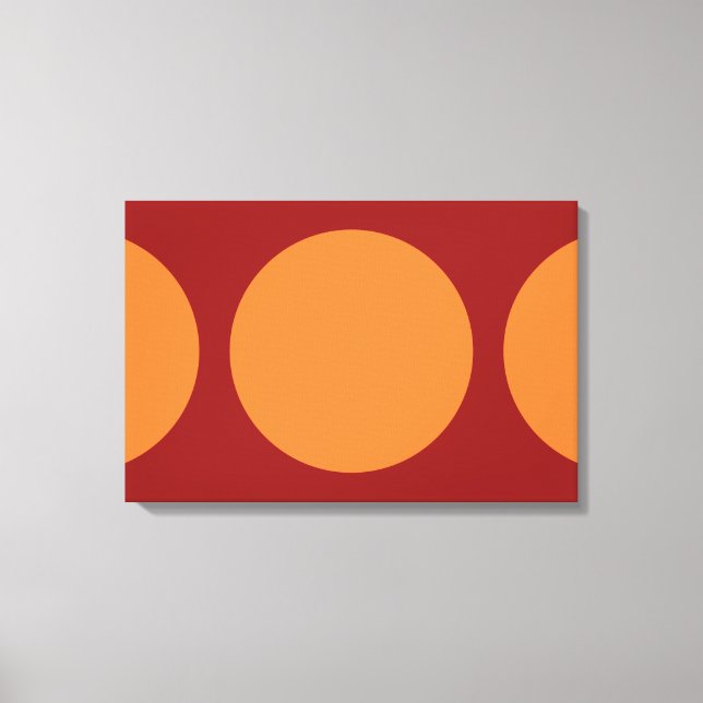 Orange Circles on Red Canvas Print (Front)