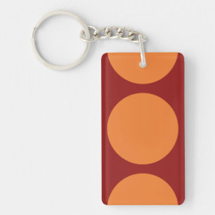 Orange Circles on Red Key Ring