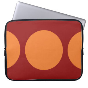 Orange Circles on Red Laptop Sleeve