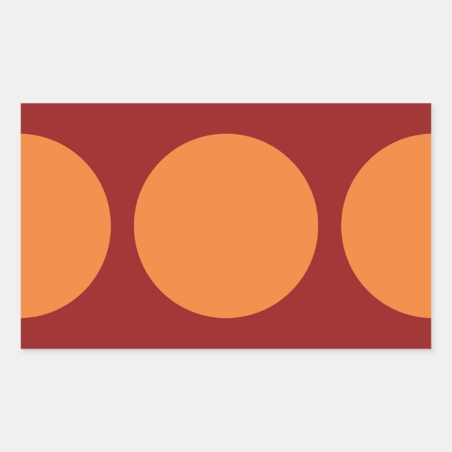 Orange Circles on Red Rectangular Sticker (Front)
