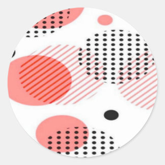 Orange Circles with Black Polka Dots pattern Classic Round Sticker
