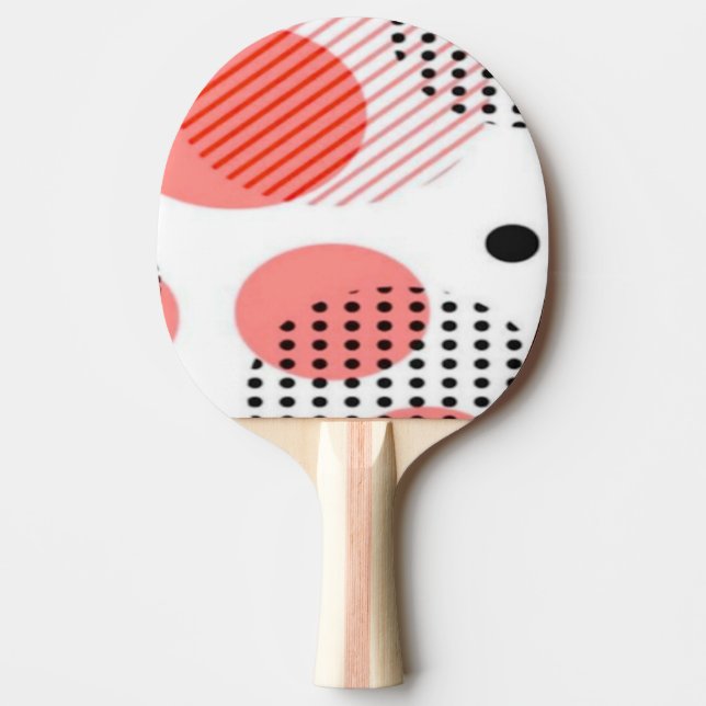 Orange Circles with Black Polka Dots pattern Ping Pong Paddle (Front)