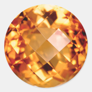 Orange Citrine Classic Round Sticker