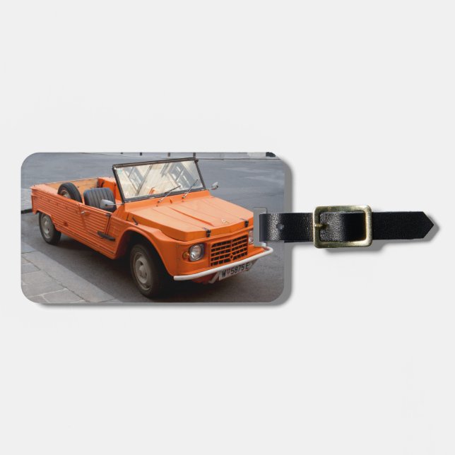 Orange Citroen Mehari Luggage Tag (Front Horizontal)