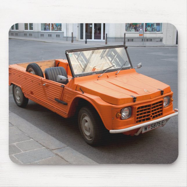 Orange Citroen Mehari Mouse Mat (Front)