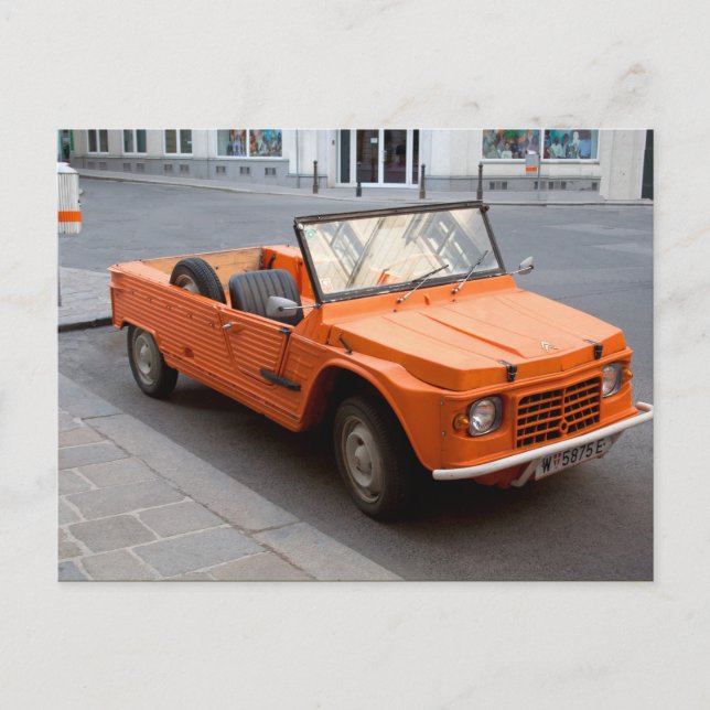 Orange Citroen Mehari Postcard (Front)