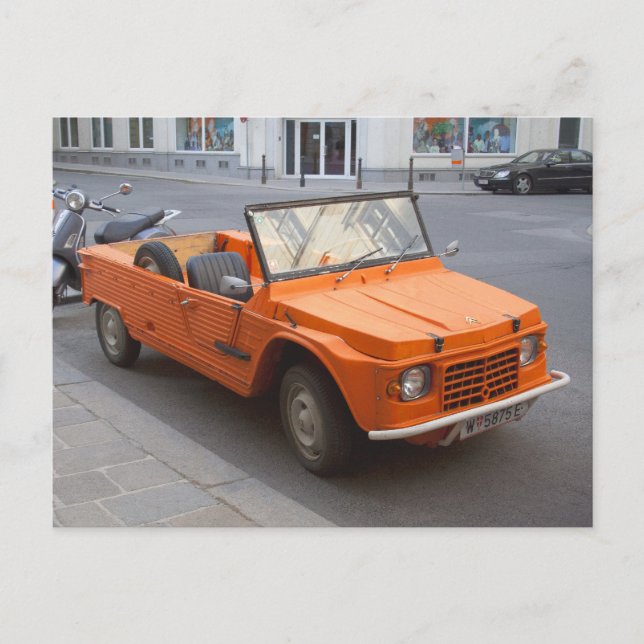 Orange Citroen Mehari Postcard (Front)