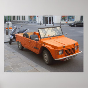 Orange Citroën Mehari Poster