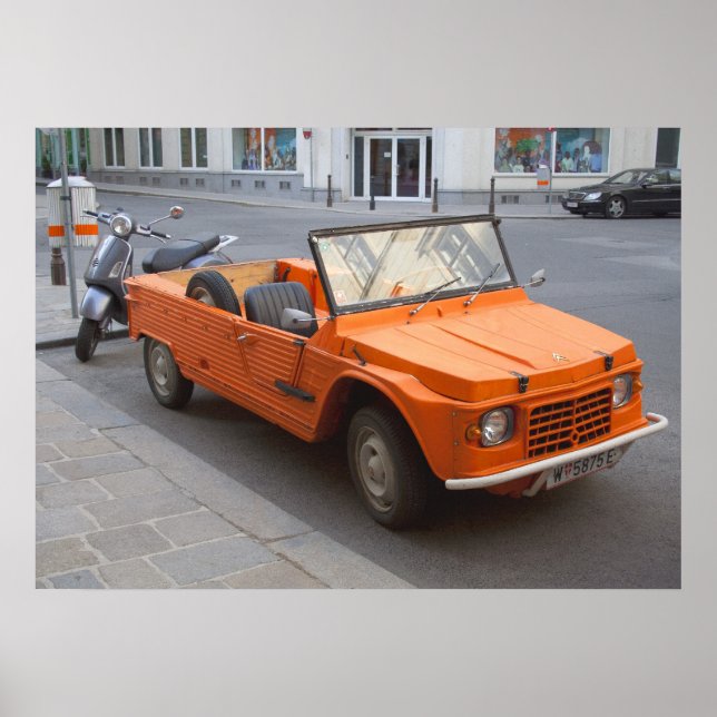 Orange Citroën Mehari Poster (Front)