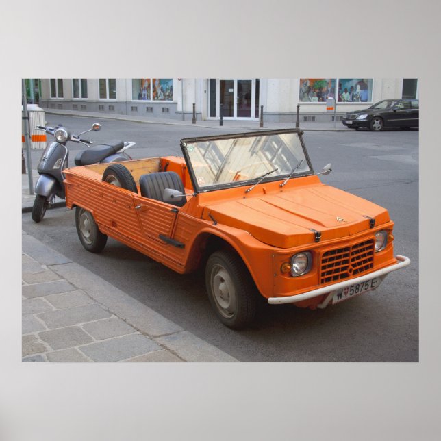 Orange Citroen Mehari Poster (Front)