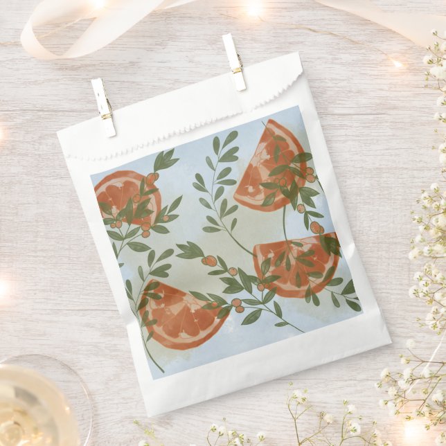 Orange Citrus and Greenery Favour Bags (Clipped)