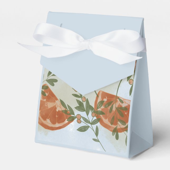 Orange Citrus and Greenery Favour Box (Front Side)