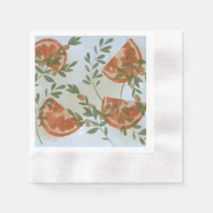 Orange Citrus and Greenery Napkin