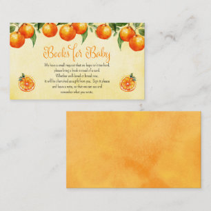 Orange Citrus Baby Shower Fruit Books for Baby Enclosure Card