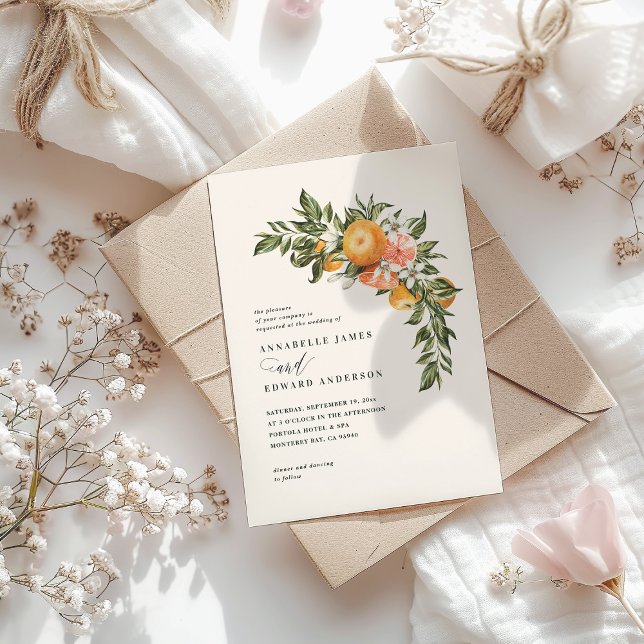 Orange citrus blossom watercolor botanical wedding (Creator Uploaded)
