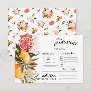 Orange Citrus Botanical   Baby Guessing Game Invitation