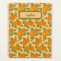 Orange Citrus Botanical Pattern