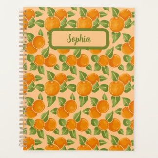 Orange Citrus Botanical Pattern Planner