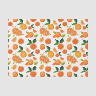 Orange Citrus Botanical Pattern Tissue Paper
