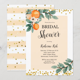 Orange Citrus Bridal Shower Invitation