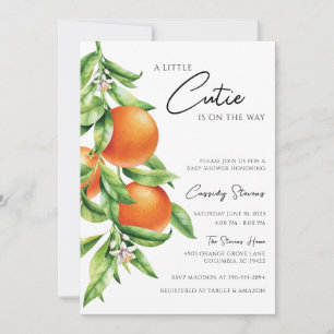 Orange Citrus Cutie on the Way Baby Shower Invitation