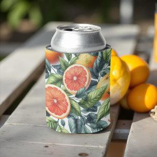Orange Citrus Elegant Watercolor Bridal Showers  Can Cooler