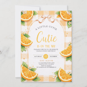 Orange Citrus First Birthday Party Invite