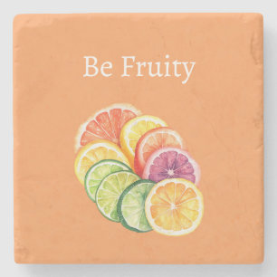 Orange Citrus Fruit Be Fruity Stone Coaster