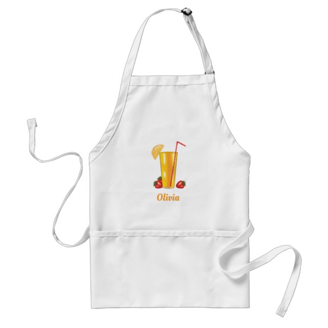 Orange Citrus Fruit Drink With Fruits And Name Standard Apron (Front)