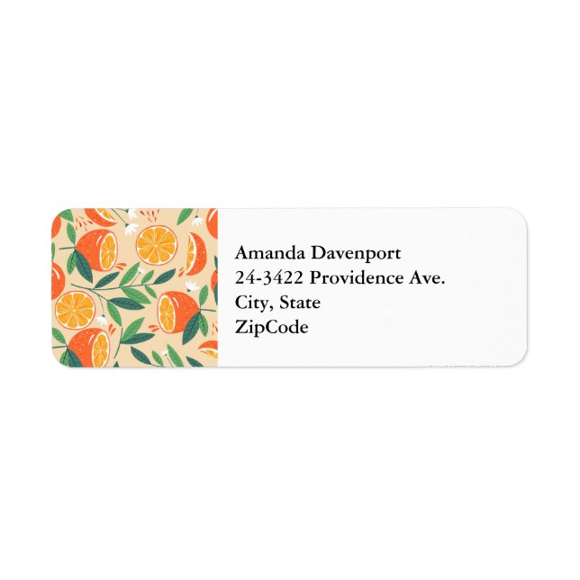 Orange Citrus Fruit Retro Pattern (Front)