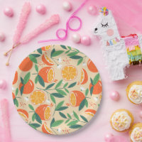 Orange Citrus Fruit Retro Pattern